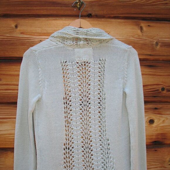 Anthropologie Angels of The North Open Front Crochet Knit Cardigan Sweater - Picture 6 of 8
